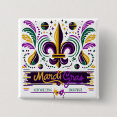 New Orleans Mardi Gras lila gelb grün Button (Vorderseite)
