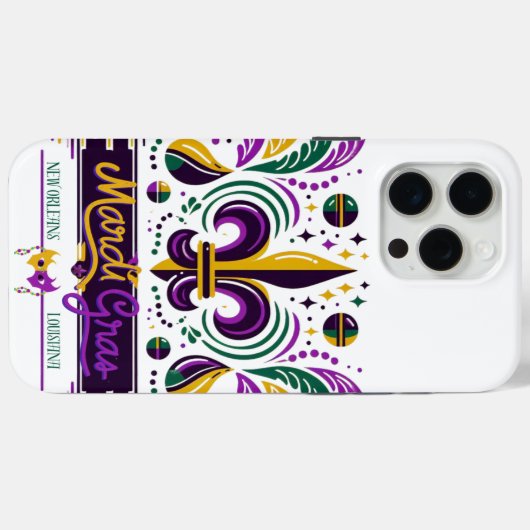 New Orleans Mardi Gras lila gelb grün Case-Mate iPhone Hülle (Rückseite (Horizontal))