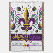 New Orleans Mardi Gras lila gelb grün Decke (Vorderseite Vertikal)