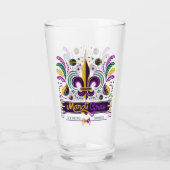 New Orleans Mardi Gras lila gelb grün Glas (Rückseite)