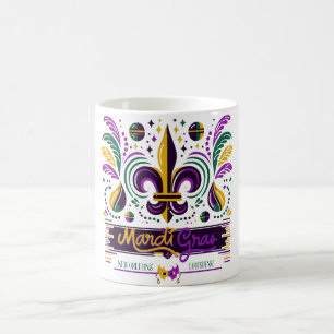 New Orleans Mardi Gras lila gelb grün Kaffeetasse
