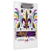 New Orleans Mardi Gras lila gelb grün Klemmbrett (Rechts)