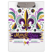 New Orleans Mardi Gras lila gelb grün Klemmbrett (Vorderseite)
