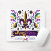 New Orleans Mardi Gras lila gelb grün Mousepad (Mit Mouse)
