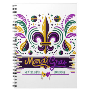 New Orleans Mardi Gras lila gelb grün Notizblock