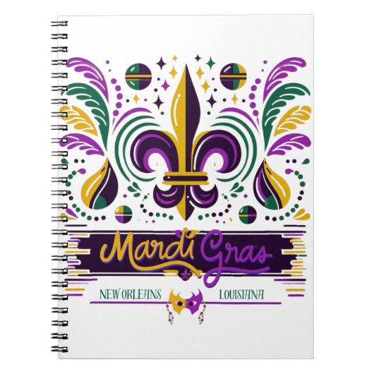 New Orleans Mardi Gras lila gelb grün Notizblock (Vorderseite)