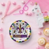 New Orleans Mardi Gras lila gelb grün Pappteller (Party)