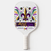 New Orleans Mardi Gras lila gelb grün Pickleball Schläger (Vorderseite)