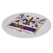 New Orleans Mardi Gras lila gelb grün Schneidebrett (Ecke)