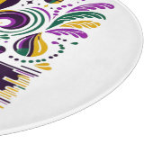 New Orleans Mardi Gras lila gelb grün Schneidebrett (Ecke)