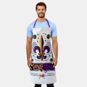 New Orleans Mardi Gras lila gelb grün Schürze (Getragen)