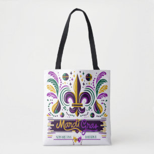 New Orleans Mardi Gras lila gelb grün Tasche