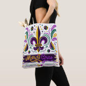 New Orleans Mardi Gras lila gelb grün Tasche (Von Nahem)