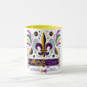 New Orleans Mardi Gras lila gelb grün Tasse