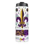 New Orleans Mardi Gras lila gelb grün Thermosbecher (Vorderseite)