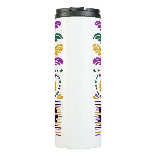 New Orleans Mardi Gras lila gelb grün Thermosbecher (Rückseite)