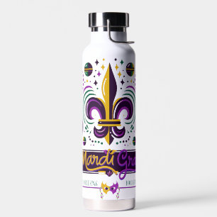 New Orleans Mardi Gras lila gelb grün Trinkflasche