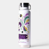 New Orleans Mardi Gras lila gelb grün Trinkflasche (Rückseite)