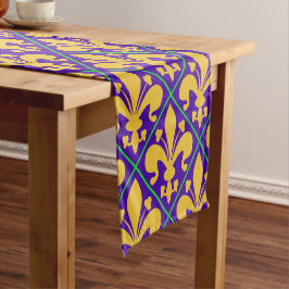 New Orleans Mardi Gras Lilie Kurzer Tischläufer