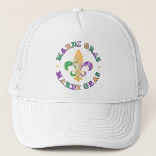 New Orleans Mardi Gras Lilie Truckerkappe