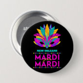 New Orleans Mardi Gras Mask Button (Vorne & Hinten)
