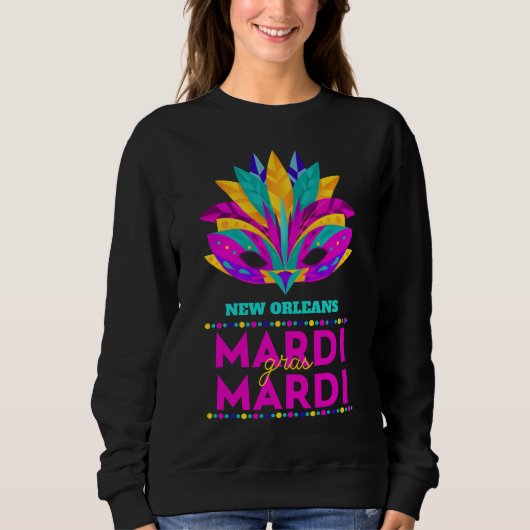 New Orleans Mardi Gras Mask Sweatshirt (Vorderseite)