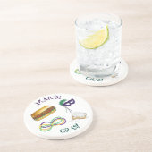 New Orleans Mardi Gras Maskenperlen Beignet NOLA Sandstein Untersetzer (Seite)