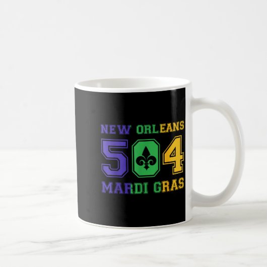 New Orleans Mardi Gras Outfit 504 Louisiana Carniv Kaffeetasse (Rechts)