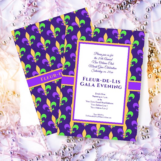 New Orleans Mardi Gras Party Fleur-de-Lis Einladung