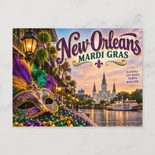 New Orleans Mardi Gras Postkarte