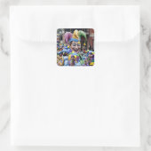 New Orleans Mardi Gras Quadratischer Aufkleber (Tasche)