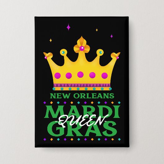 New Orleans Mardi Gras Queen Button (Vorderseite)