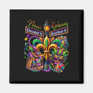 New Orleans Mardi Gras Sublimation Decatur und Bou Magnet
