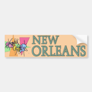 New Orleans Masken und Horns Autoaufkleber