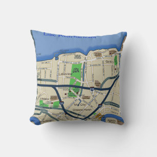 New Orleans Mid-City Map Pillow Kissen