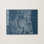 New Orleans Minimalistischer Stadtplan Kunstvoll w Puzzle (Horizontal)