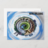 New Orleans Mississippi River Bridge Foto Postkarte (Vorne/Hinten)