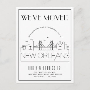 New Orleans Modern Deco   Adressänderung Ankündigungspostkarte
