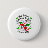 New Orleans Mr Bingle Christmas Tradition Snowman Button (Vorderseite)