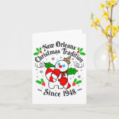 New Orleans Mr Bingle Christmas Tradition Snowman  Karte (Gelbe Blume)