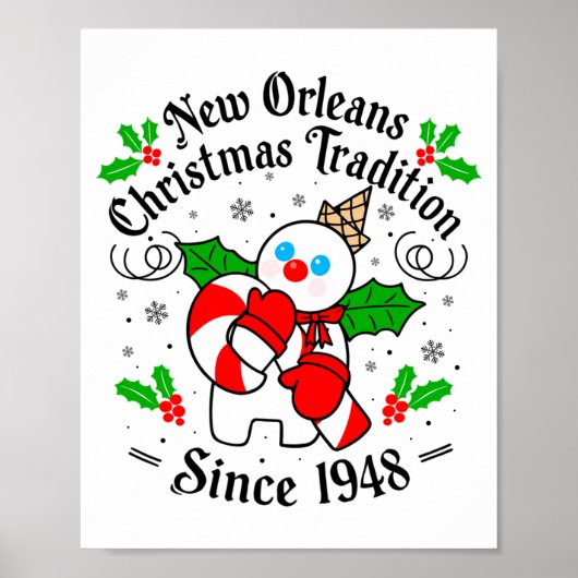 New Orleans Mr Bingle Christmas Tradition Snowman  Poster (Vorne)