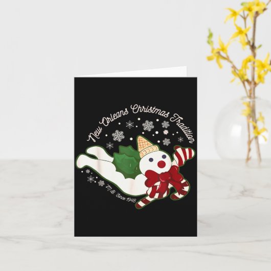 New Orleans Mr Bingle Christmas Tradition Snowmen  Karte (Gelbe Blume)