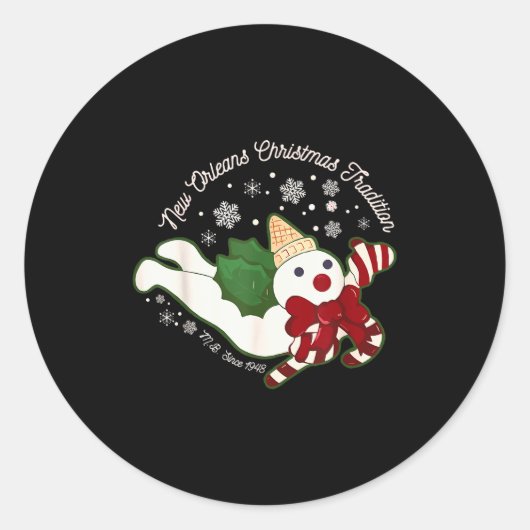 New Orleans Mr Bingle Christmas Tradition Snowmen Runder Aufkleber (Vorderseite)
