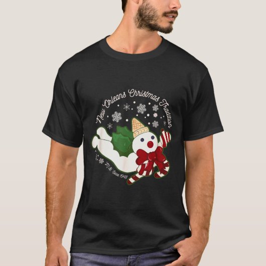 New Orleans Mr Bingle Christmas Tradition Snowmen T-Shirt (Vorderseite)