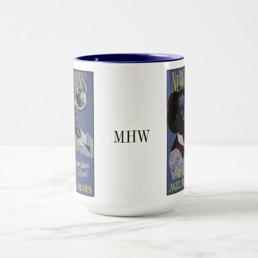 New Orleans Music - benutzerdefinierte Monogramm-T Tasse (Zentrum)