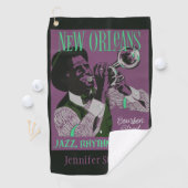 New Orleans Music Custom Text Golf Handtuch 2/3 (Insitu)