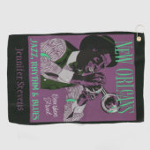 New Orleans Music Custom Text Golf Handtuch 2/3 (Horizontal)