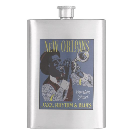 New Orleans Music flask Flachmann (Vorderseite)