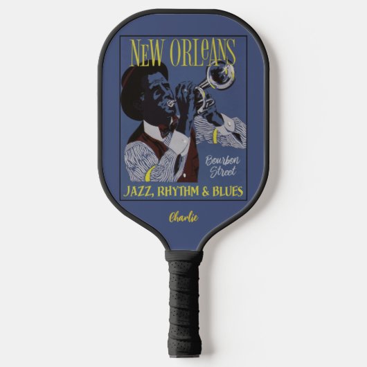New Orleans Music individuelle Name Pickleball Schläger (Vorderseite)