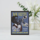New Orleans Music Postcard Postkarte (Stehend Vorderseite)